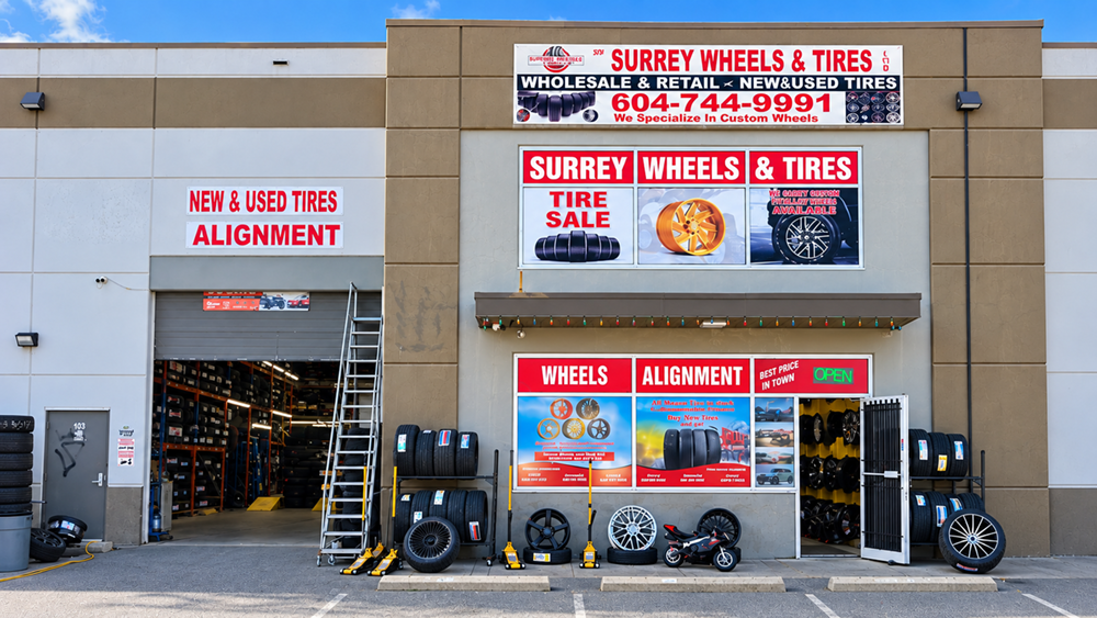 Surrey Wheels & Tires Abbotsford storefront and entrances